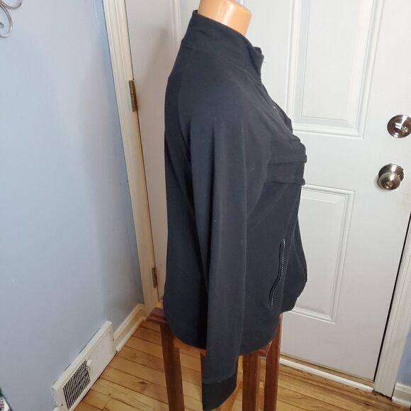 Soma black fullzip stretchy casual sweater M - Picture 3 of 9